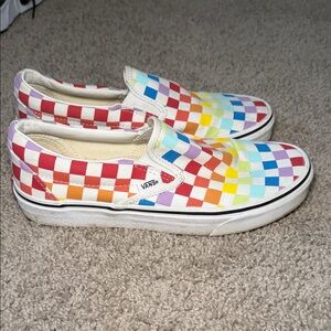 Vans Rainbow Checkered Slip-On Sneakers women’s 8.5 men’s 7